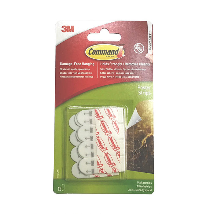 2-Packs* 3M Command Damage-Free Poster Hanging Strips Medium White 17204-ES 2-Packs* 3M Command Damage-Free Poster Hanging Strips Medium White 17204-ES