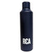 an navy coloured water bottle with white RCA logo