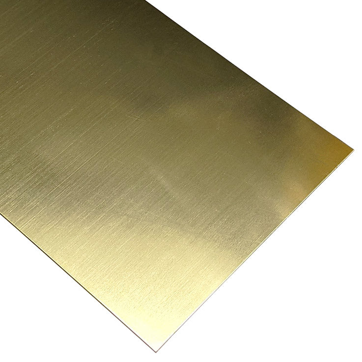 Satin brass plate 305 x 305 x 0,5 mm.