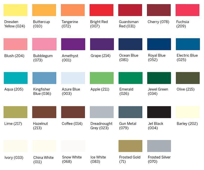 Canford Colour Chart