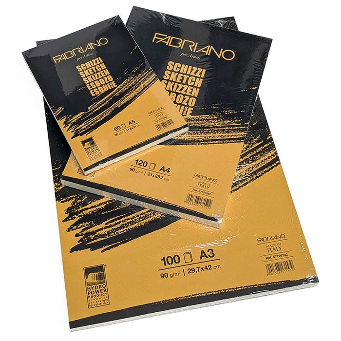 Fabriano Schizzi - 42 X 59,4 Cm - Gr.90 Ff.60 Carta Avorio