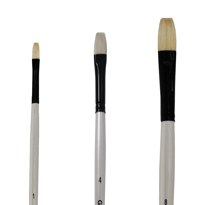 Graduate Brushes - Natural Bristle Flat (Long Handles)