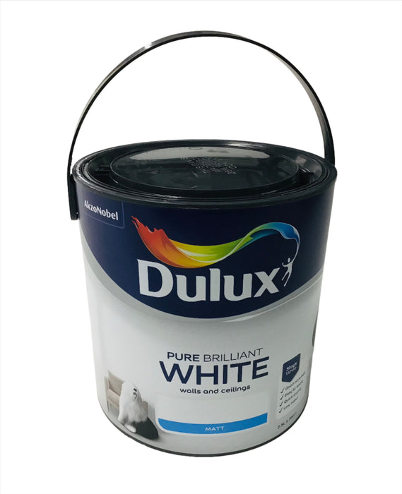 Dulux Matt Emulsion Paint - Pure Brilliant White - 2.5 litres