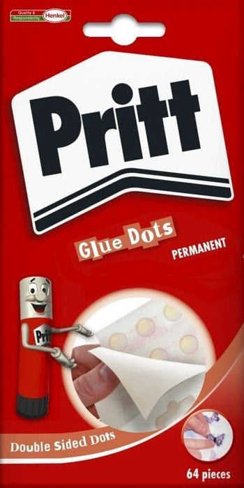 Pritt Glue Dots Permanent Double-sided 64 per Wallet