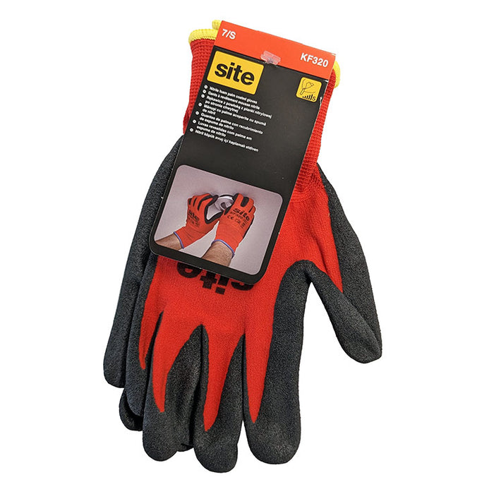 Site 320 Nitrile Foam-Coated Gloves Red / Black Small